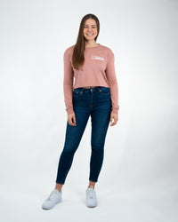Sandkollektiv Long Sleeve Crop Top Damen Dusty Pink