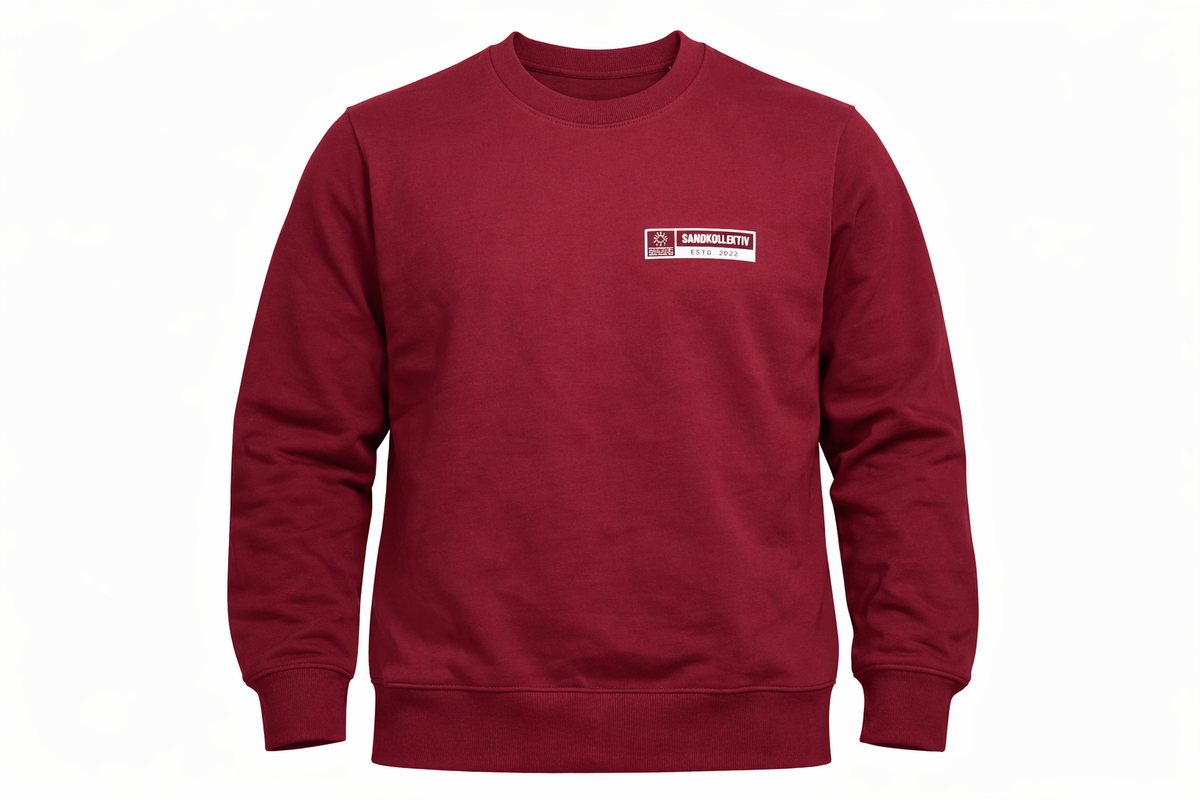 Sandkollektiv Sweatshirt Classic mit kleinem Logo in Burgundy