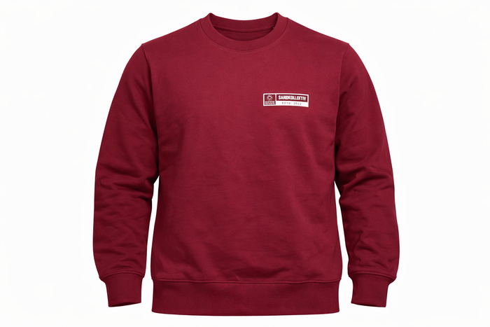 Sandkollektiv Sweatshirt Classic mit kleinem Logo in Burgundy