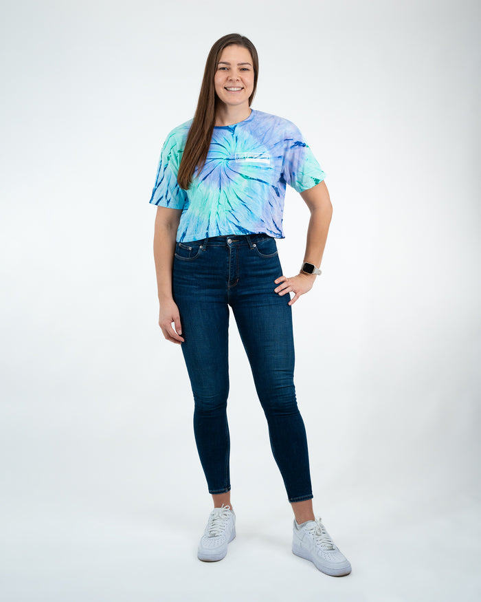 Sandkollektiv Crop Top Tie Dye Blue Green