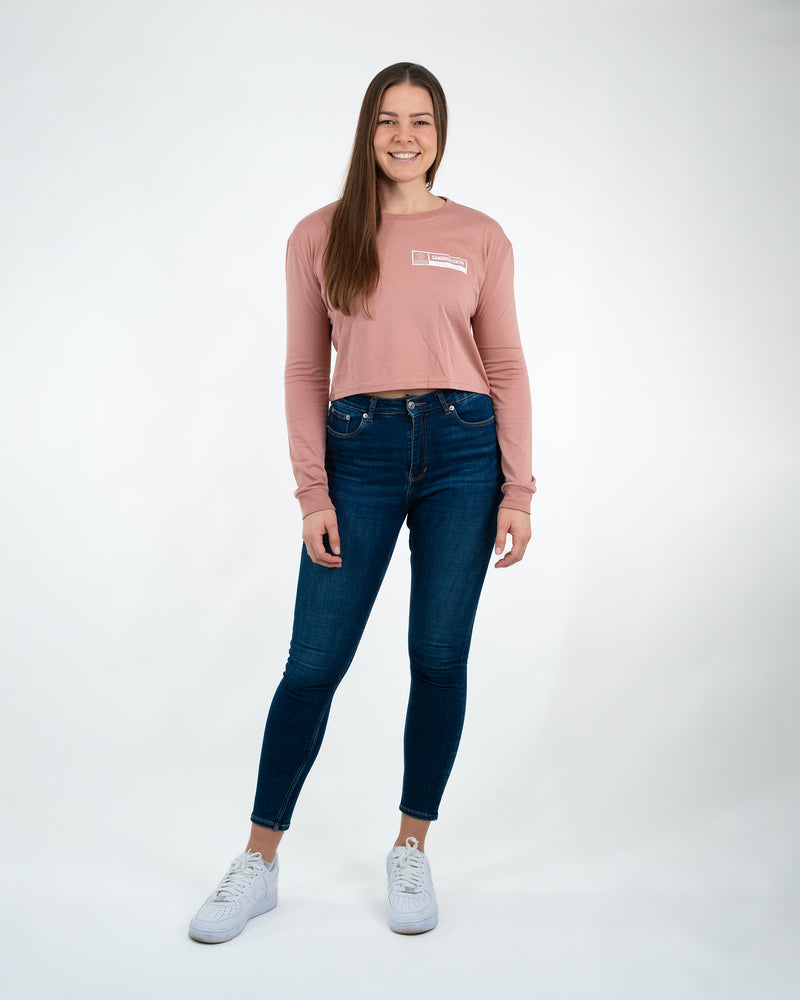 Sandkollektiv Long Sleeve Crop Top Damen Solid White